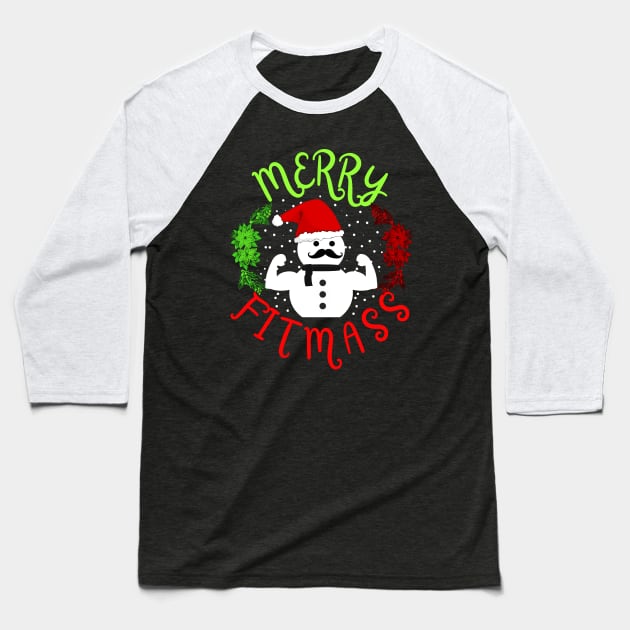 Merry Fitmass Merry Christmas Baseball T-Shirt by AniTeeCreation